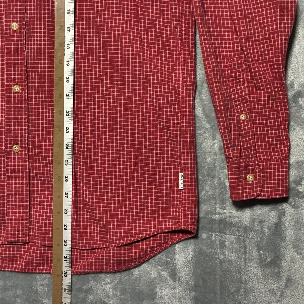 J‎ Crew Red Plaid Button Down Long Sleeve Shirt Men's S Cotton